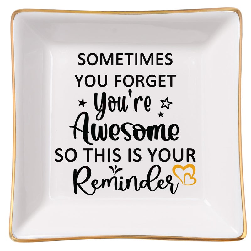 Spegiffu Birthday Gifts for Women Jewelry Dish - You Are Awesome Gift for Women Best Friends Female Coworker Mom Mother's Day Christmas Retirement Valentines Gifts for Her - Image 1